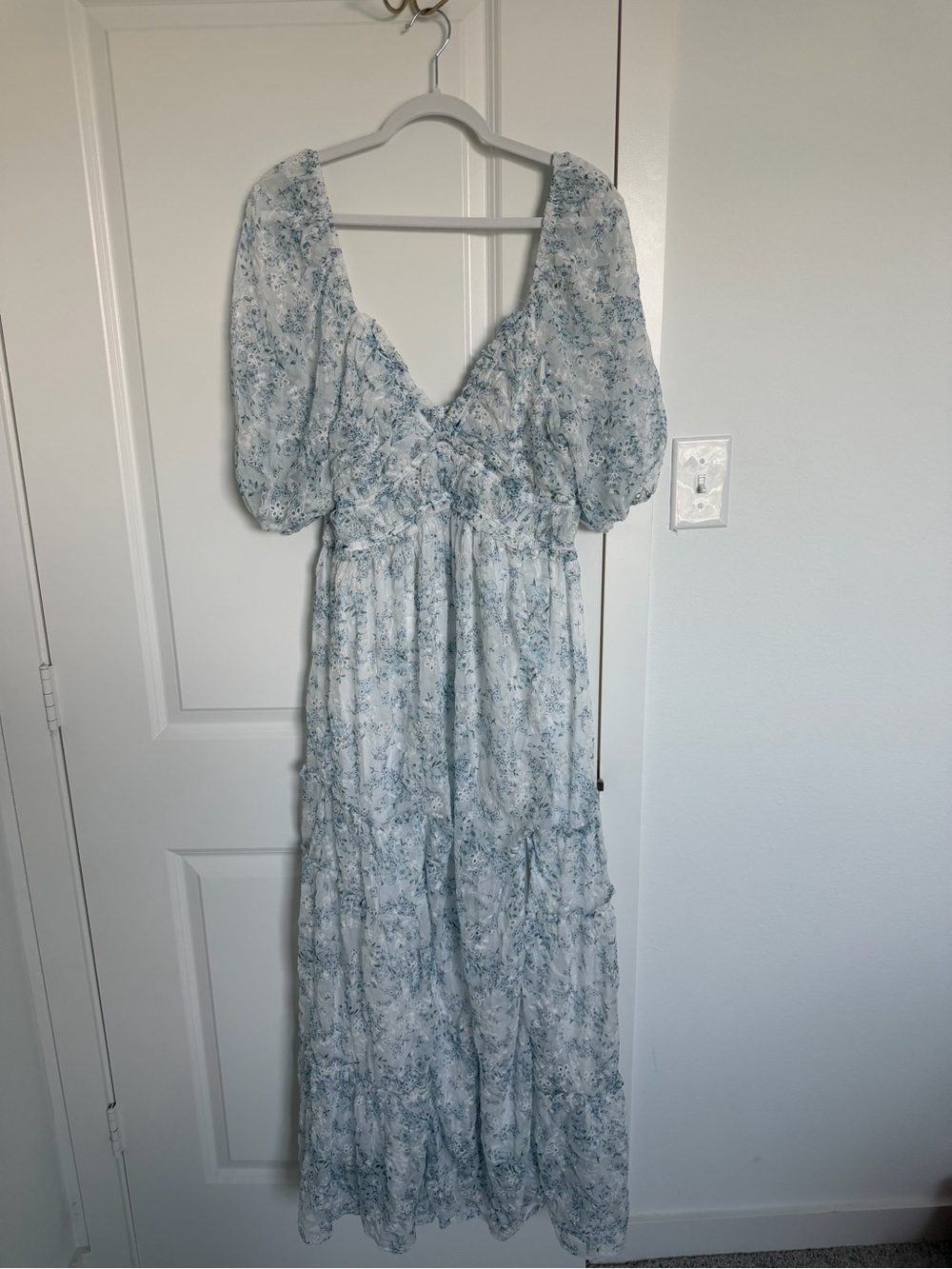 Daphne Blue Floral Maxi Dress - Worth Collective